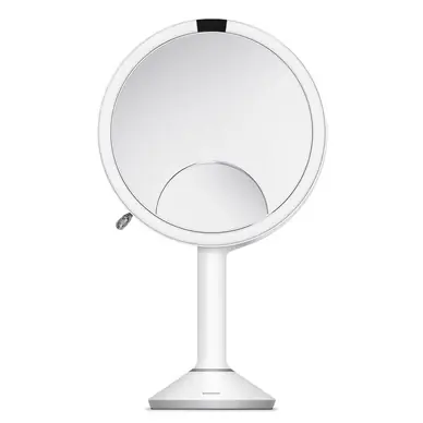 Beperkte Voorraad Simplehuman Sensor Sensorspiegel Wit Touch Control Trio 1x 10x Vergroting