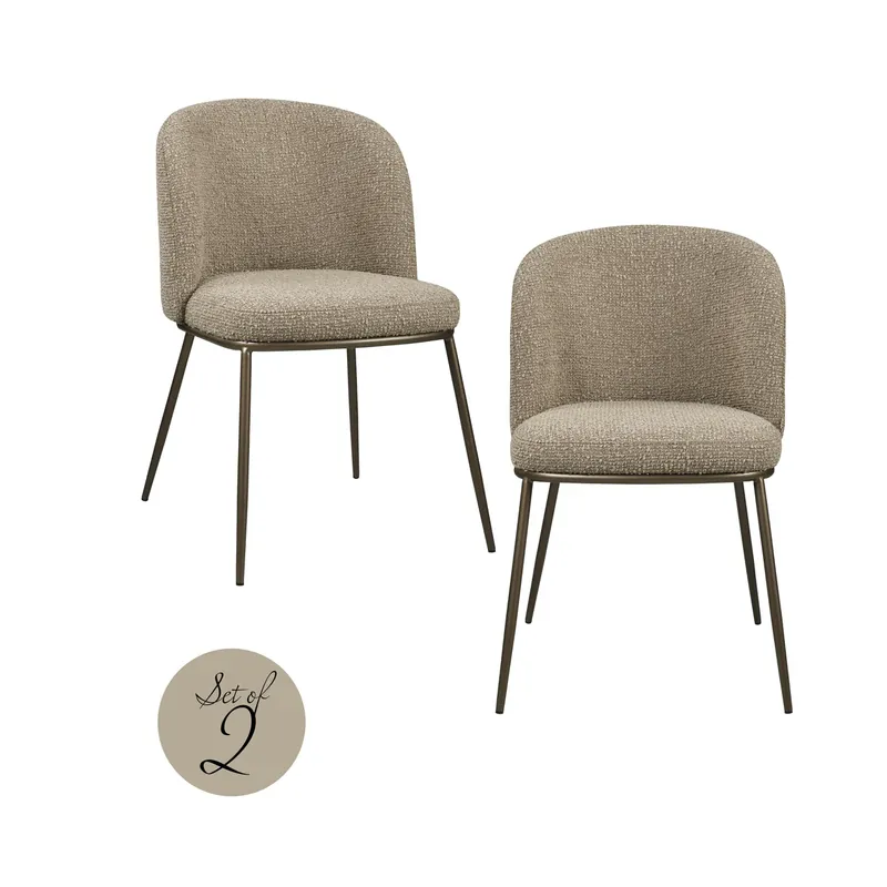 Seizoensaanbieding Eetkamerstoel Elvi - Mocca chunky (set van 2)