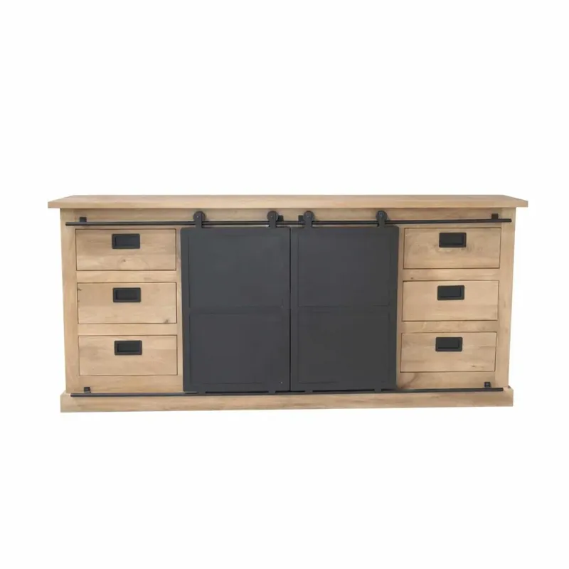 Dressoir Fresno Naturel Mangohout 200 cm Beperkte Voorraad