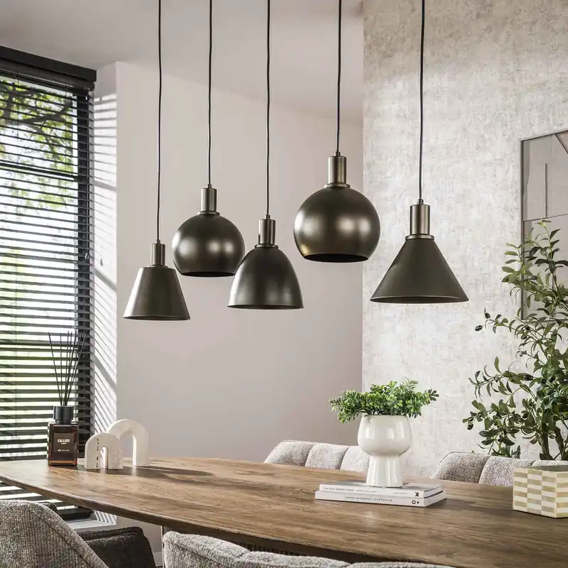Hanglamp 5L Stellaro Donkerbruin Laatste Versie